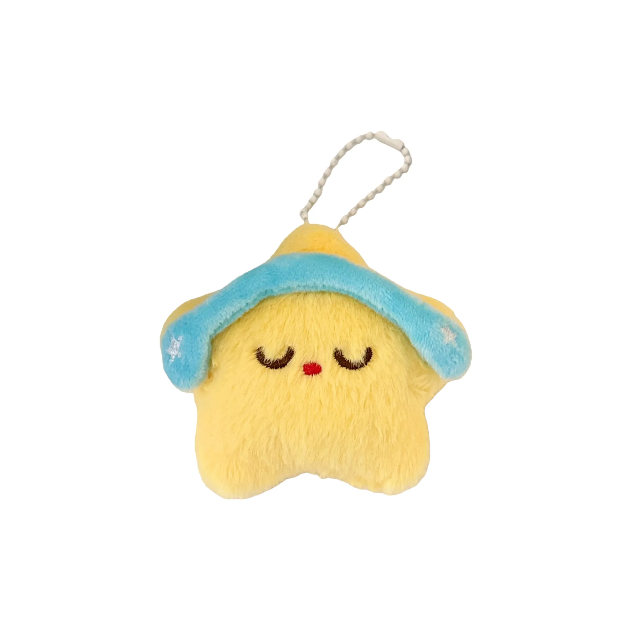 MENGXIAOZAI Супер милый Сон Кап с Желтыми Звездами Брелок в виде Пятиугольной Звезды Плюшевая Подвеска