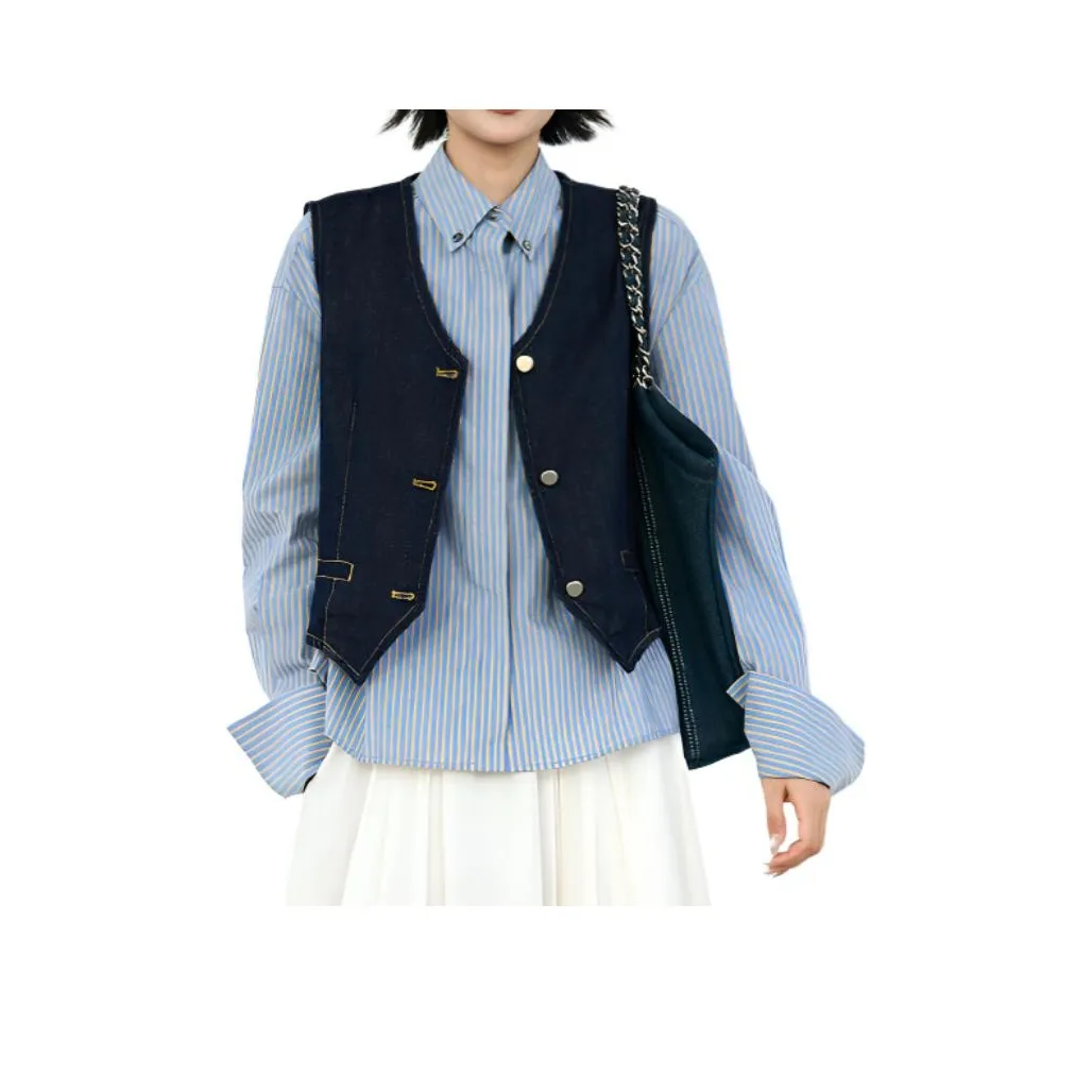 VENICEW Синий с V Бренд Наклейка Женские Рубашки