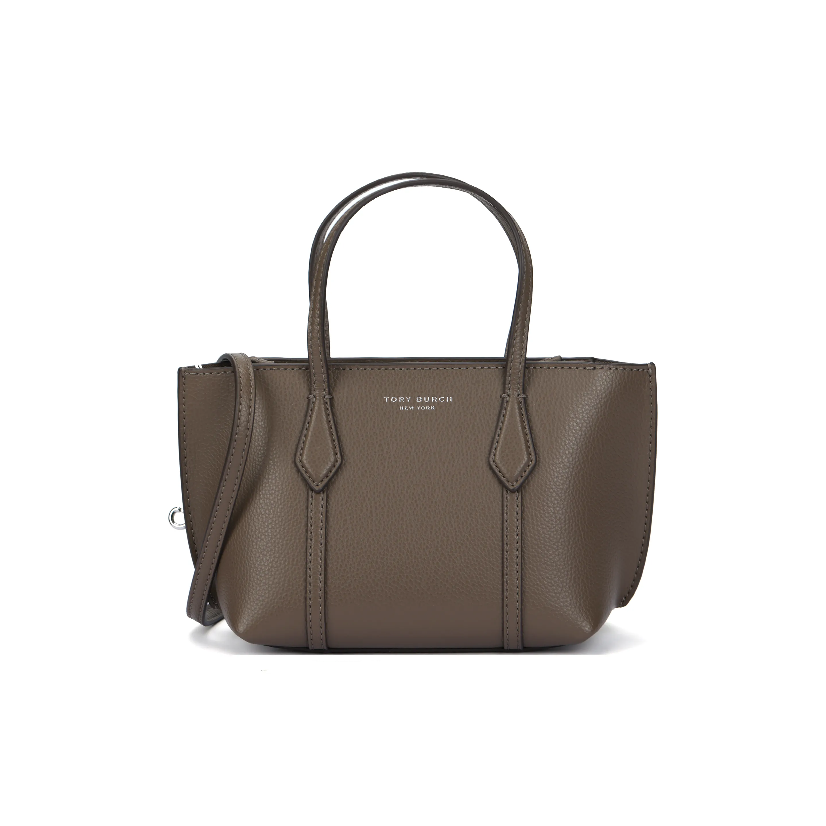 TORY BURCH Perry Спилок коровьей кожи Тоут Сумка Мини Женские Грибно-серый