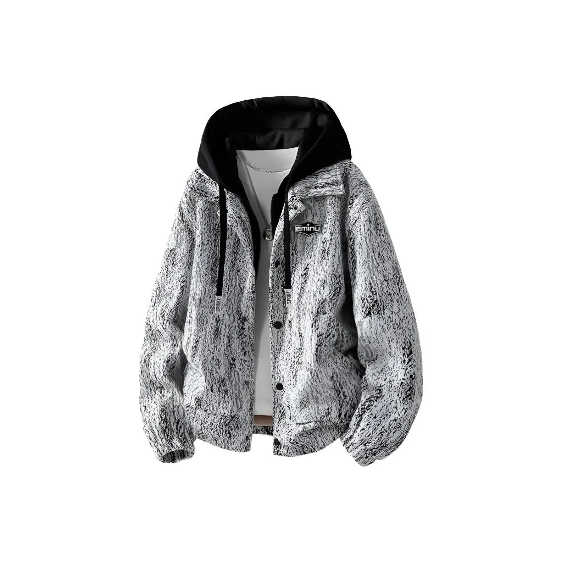 EMINU Экрю Флисовая подкладка Мужская пуховая куртка (пуховик)