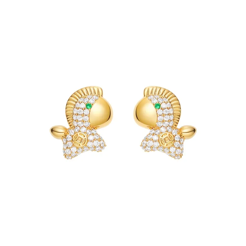 OUBI.YABI Copper Alloy Stud Earrings Women's OUBI.YABI Серьги-гвоздики из медного сплава женские
