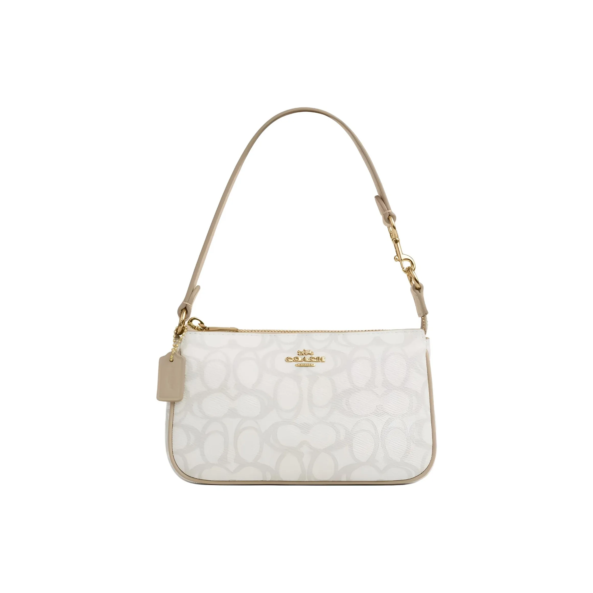 COACH Nolita Покрытый холст Сумка через плечо Маленькая Женская Желтая Сливочная