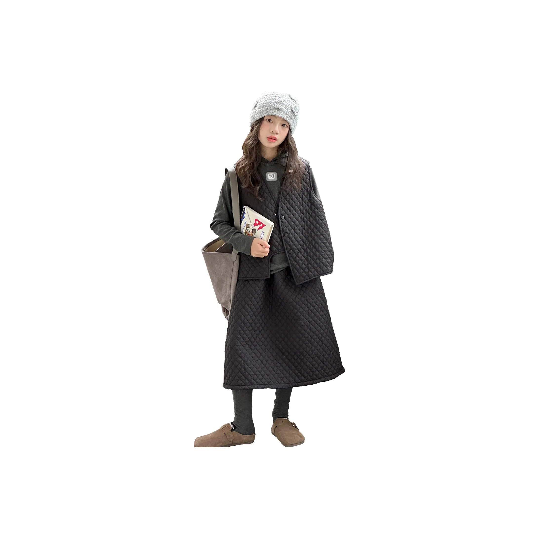 BaoLaXiaoJie Юбка+Комплект из трех предметов с базовым слоем для школьниц