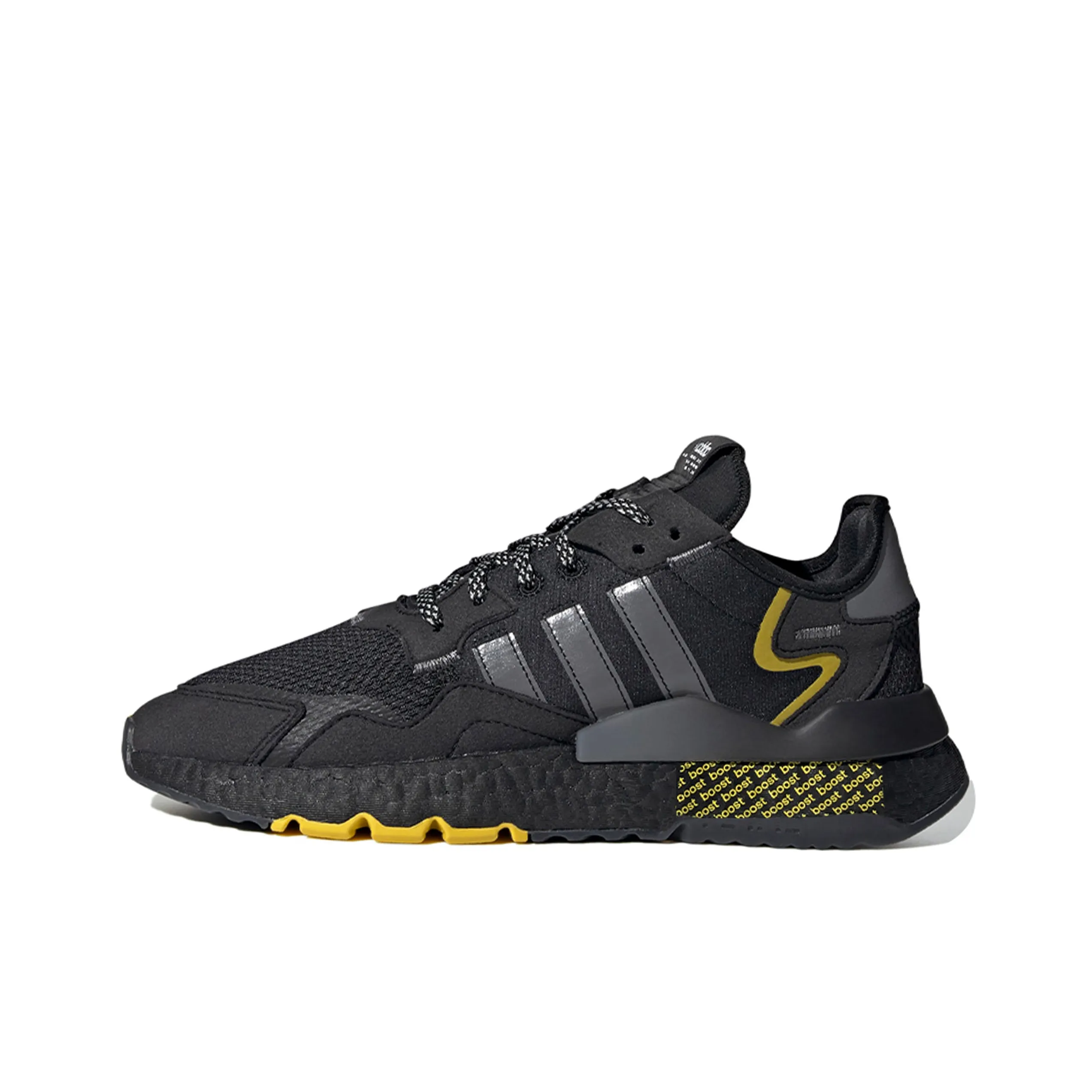 Adidas Originals Nite Jogger Амортизация Низкий Топ Повседневная Обувь Унисекс Черный Серый Желтый