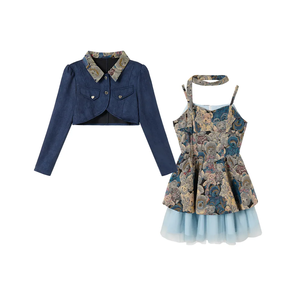 FABRIC PIG Платье + Пальто Женские Комплекты с Юбкой