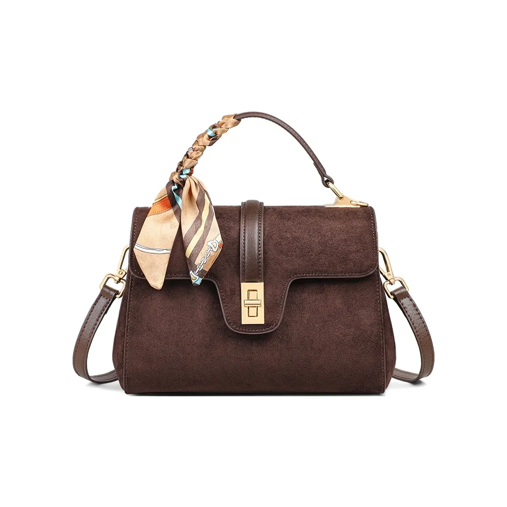 EBLAN Сумка из коровьей кожи стандартная женская коричневая