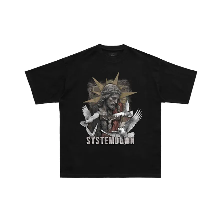 Systemdown Черный Унисекс T-рубашки