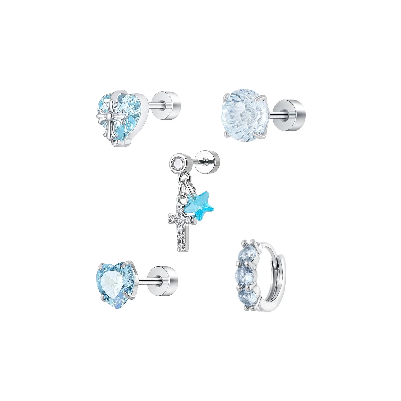 JianKai Серьги из титанового стального сплава Унисекс