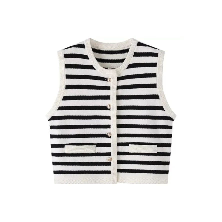 XIAOQIAOJIA Черный Белый Женские жилеты