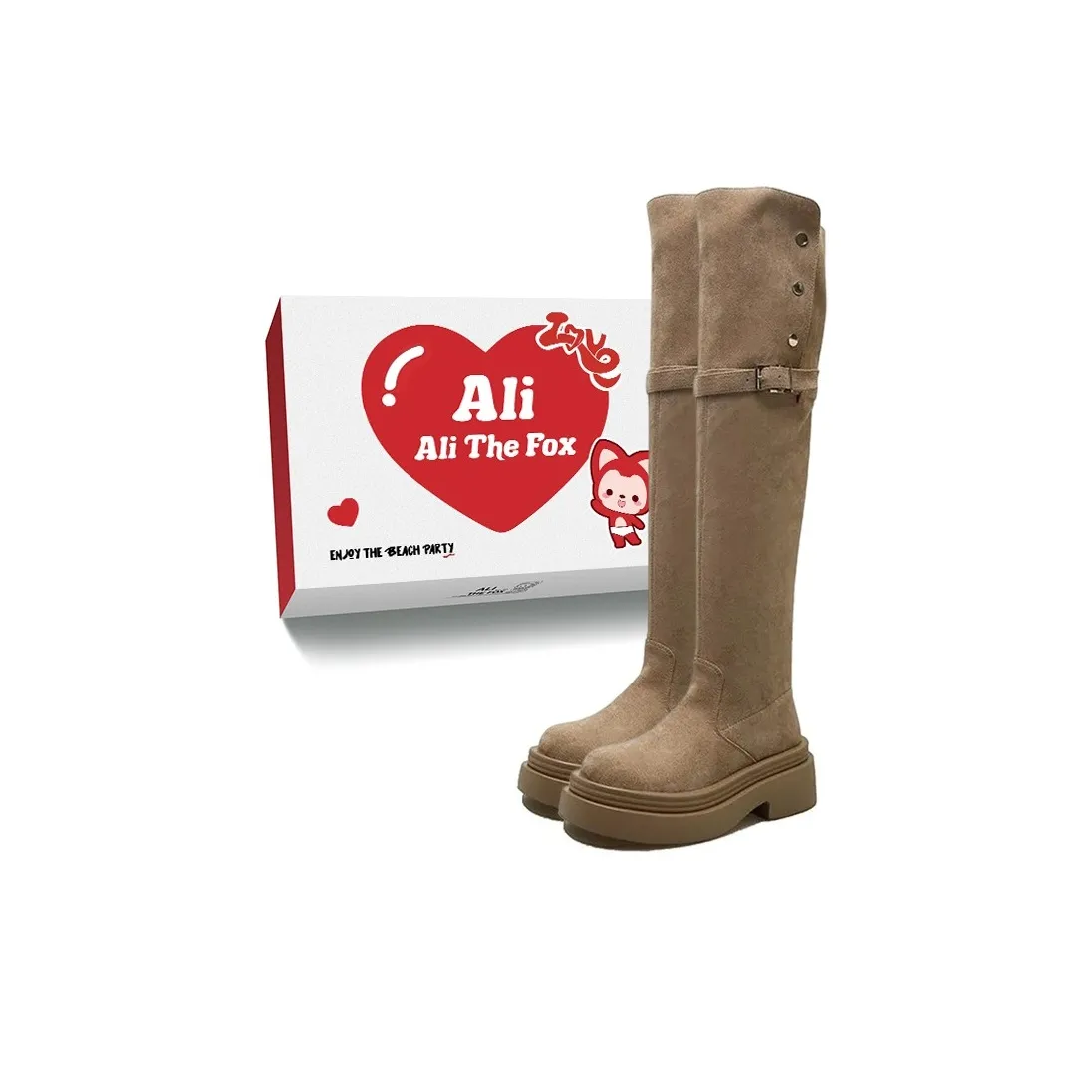 Али Тх Фокс Винтаж Минималистский стиль Универсальный Модные Колено Высокие сапоги Женские