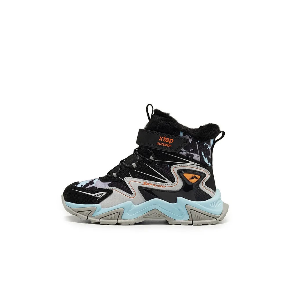 XTEP Устойчивая к истиранию противоскользящая утепленная обувь для детей Черный Арктический синий