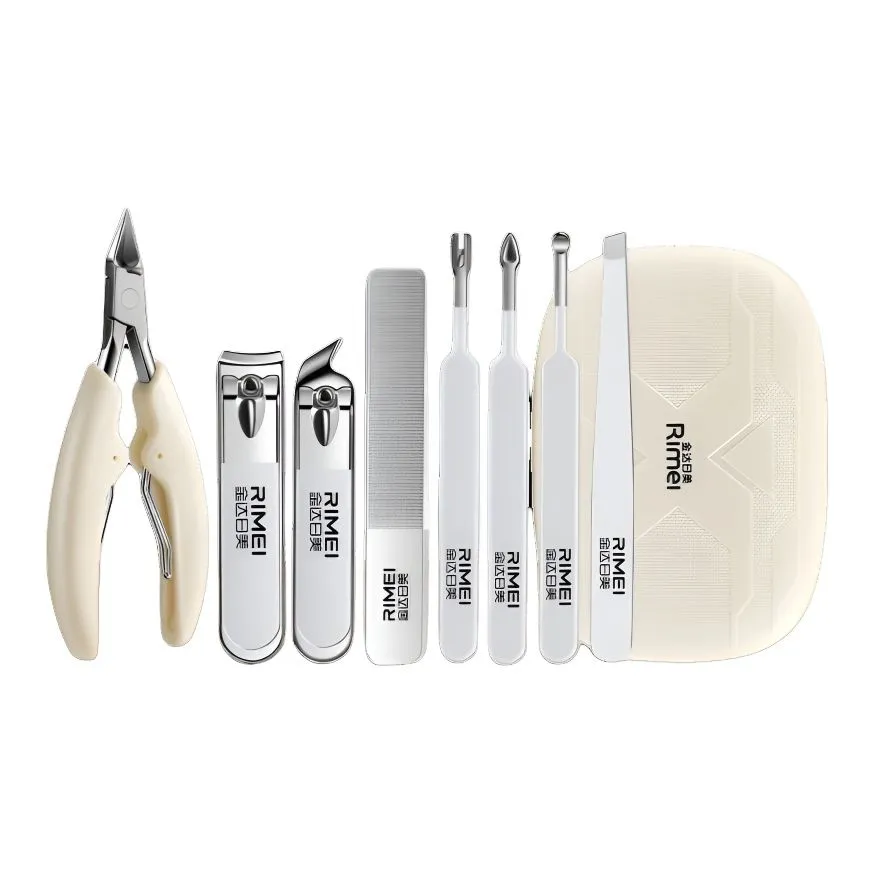RIMEI Профессиональный набор для ухода за ногтями из 9 предметов щипцы для ногтей пинцет и набор одежды