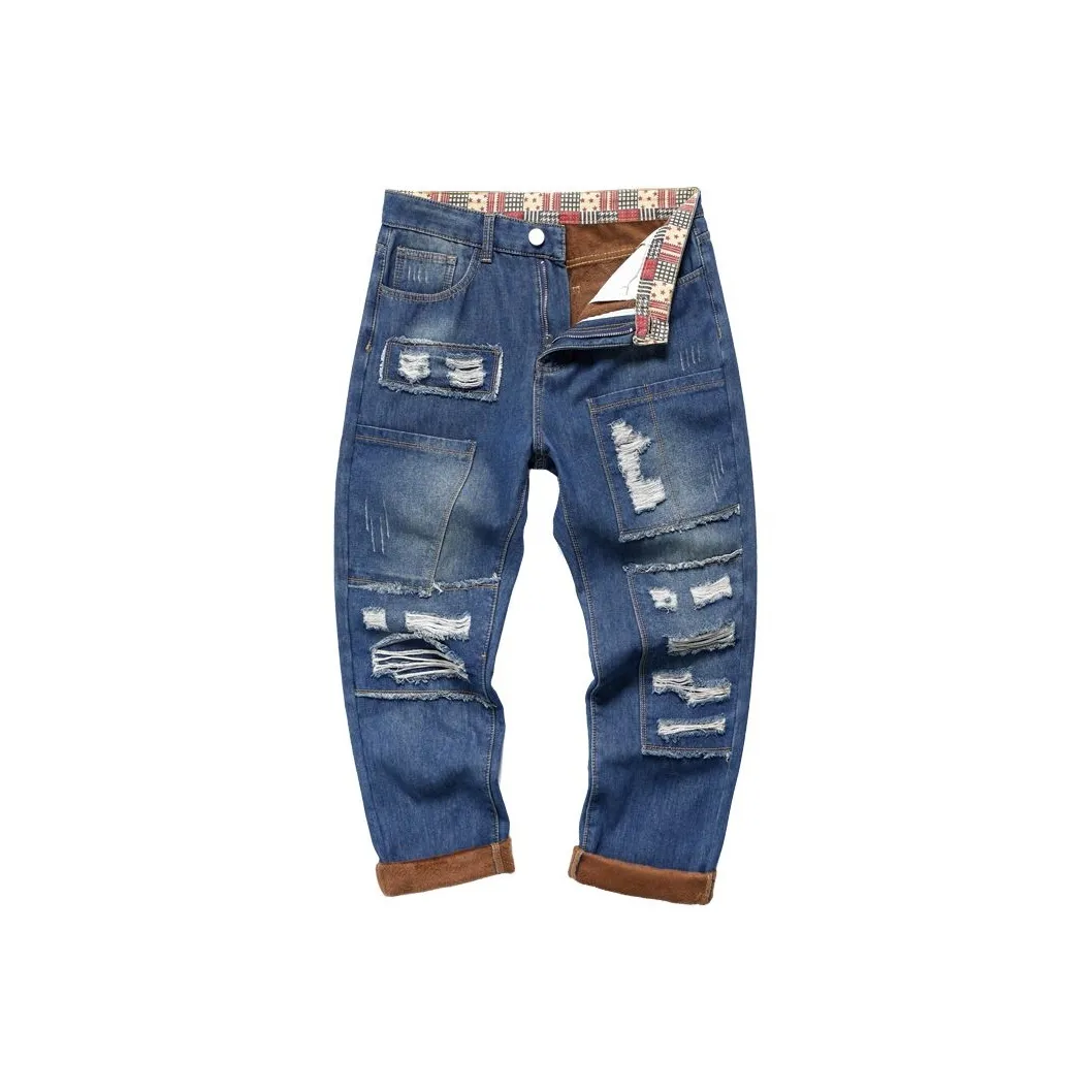 GL Винтажные синие унисекс джинсы