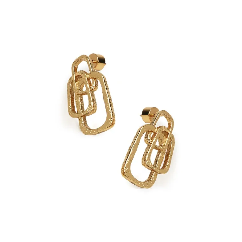 Retro Chic Латунь с покрытием в антиковом золоте светлые серьги-кольца женские