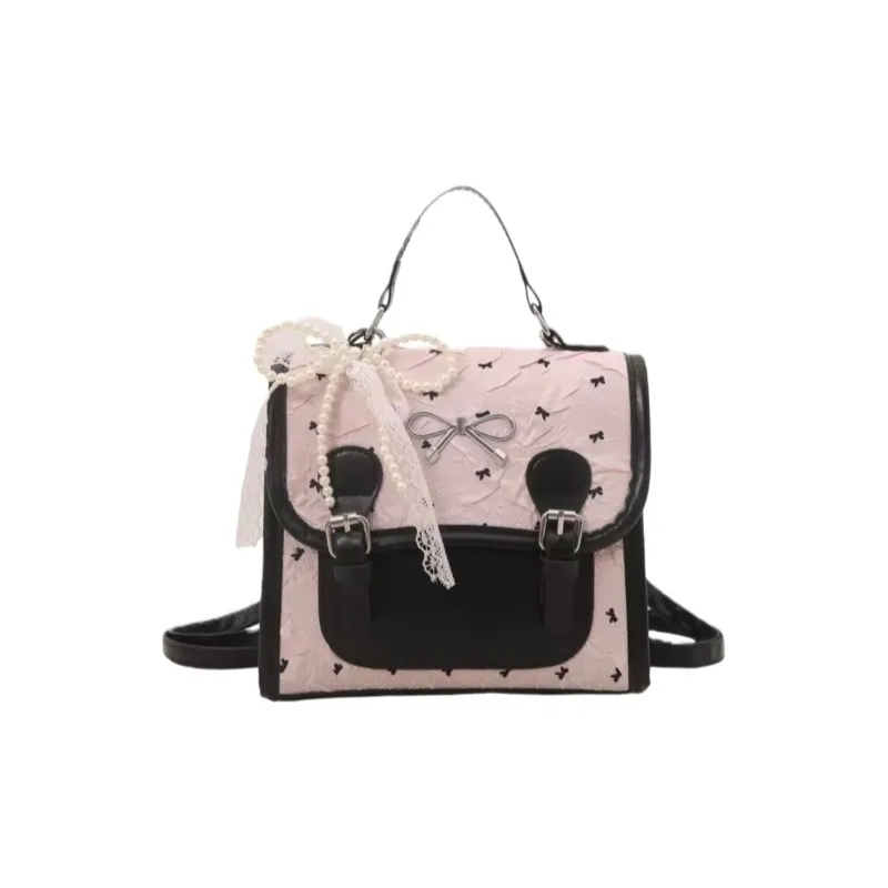 Dusen Kangaroo ПУ (полиуретан) Рюкзак Стандартный Женский Черный Белый