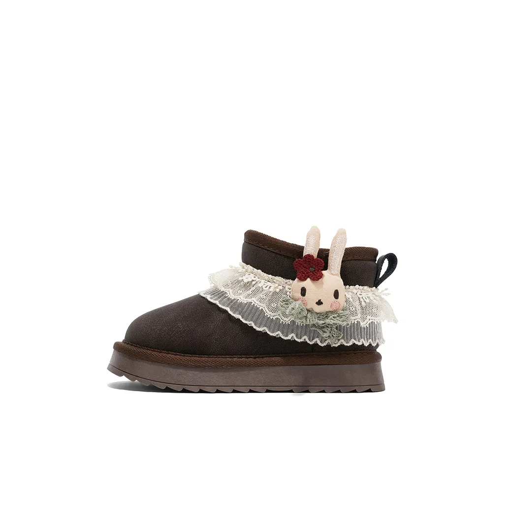 Снежная Белоснежка Амортизация Отскок Устойчивость к истиранию Противоскользящий Анти-KICK Низкий Топ Детский Хлопок Ботинки