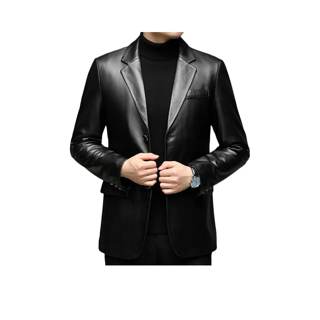 27DESHENGHUO Кожаная куртка мужская