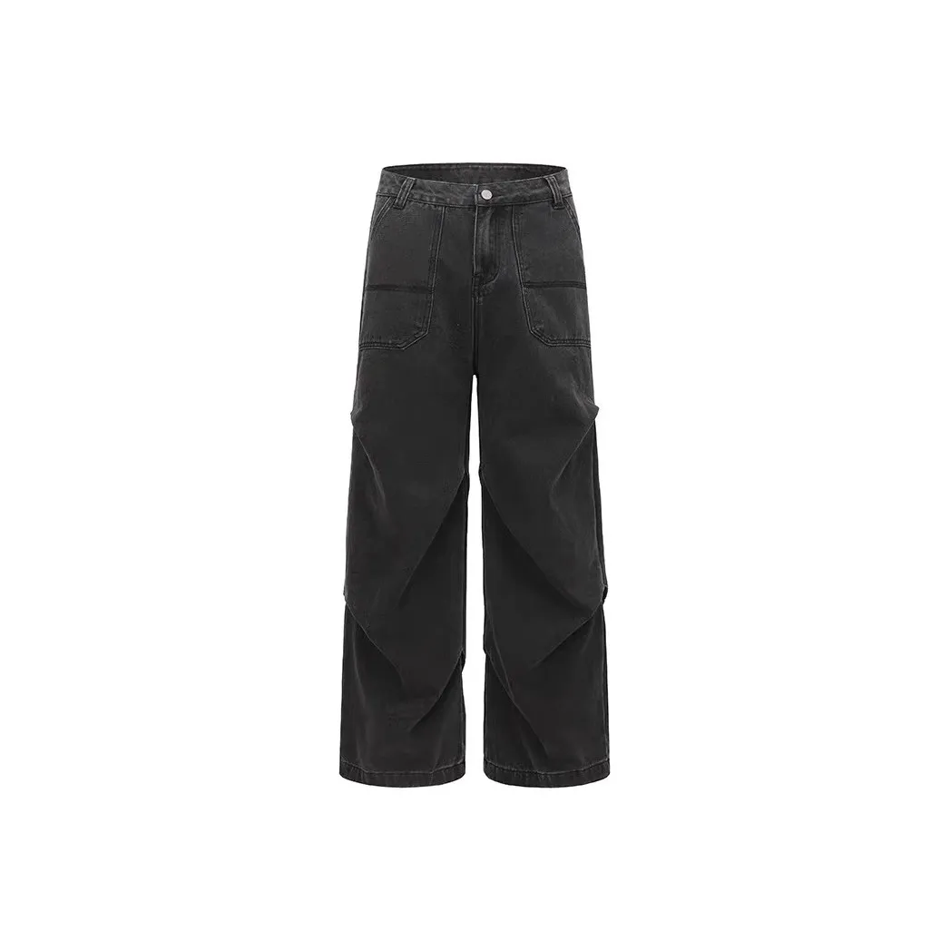 THINGYLAB Серый Черный Мужские Джинсы