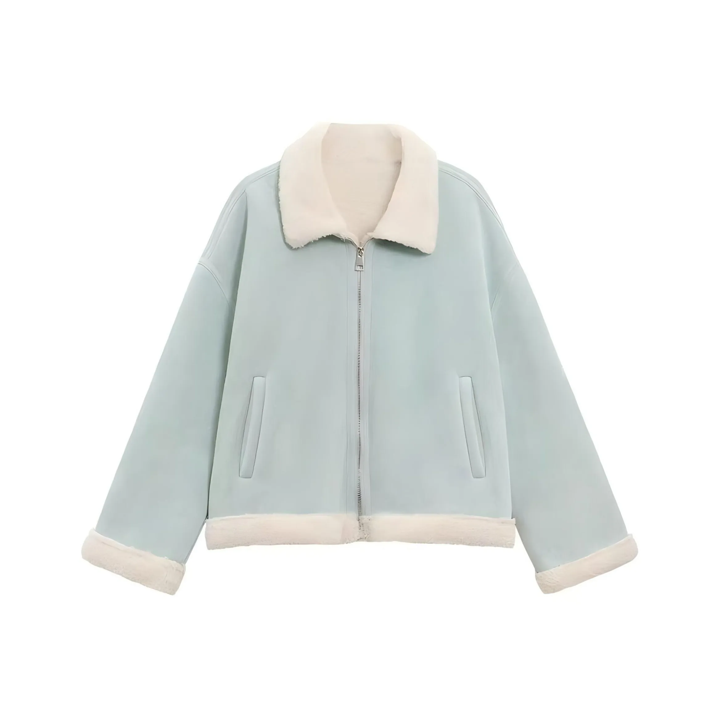 SOIE Светло-синие женские бархатные куртки