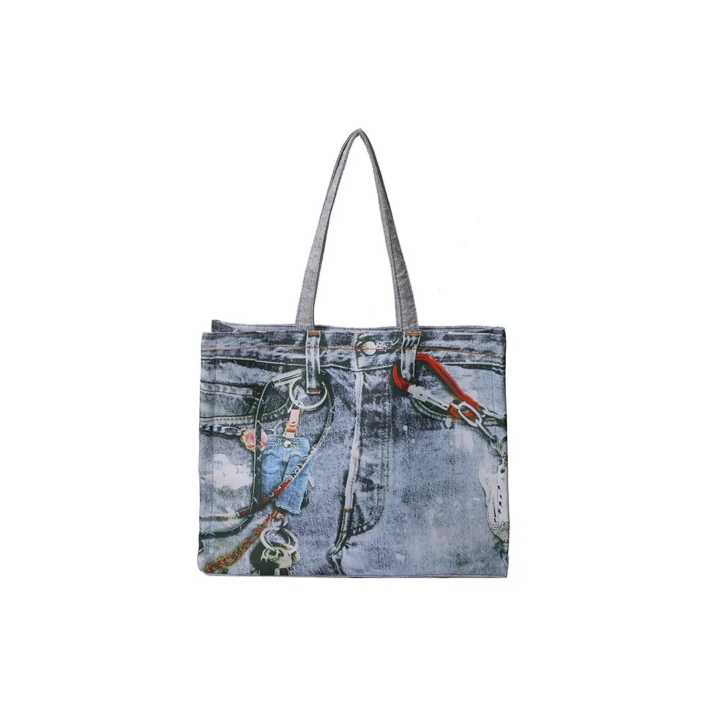 NOMK Холст Сумка через плечо Стандартная Женская Светло-синий Темно-синий