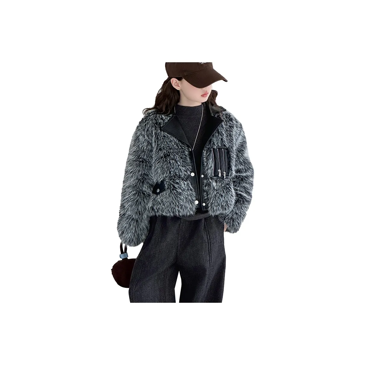 MADALLO Черное Серое Пальто KIDS Натуральный и Искусственный мех