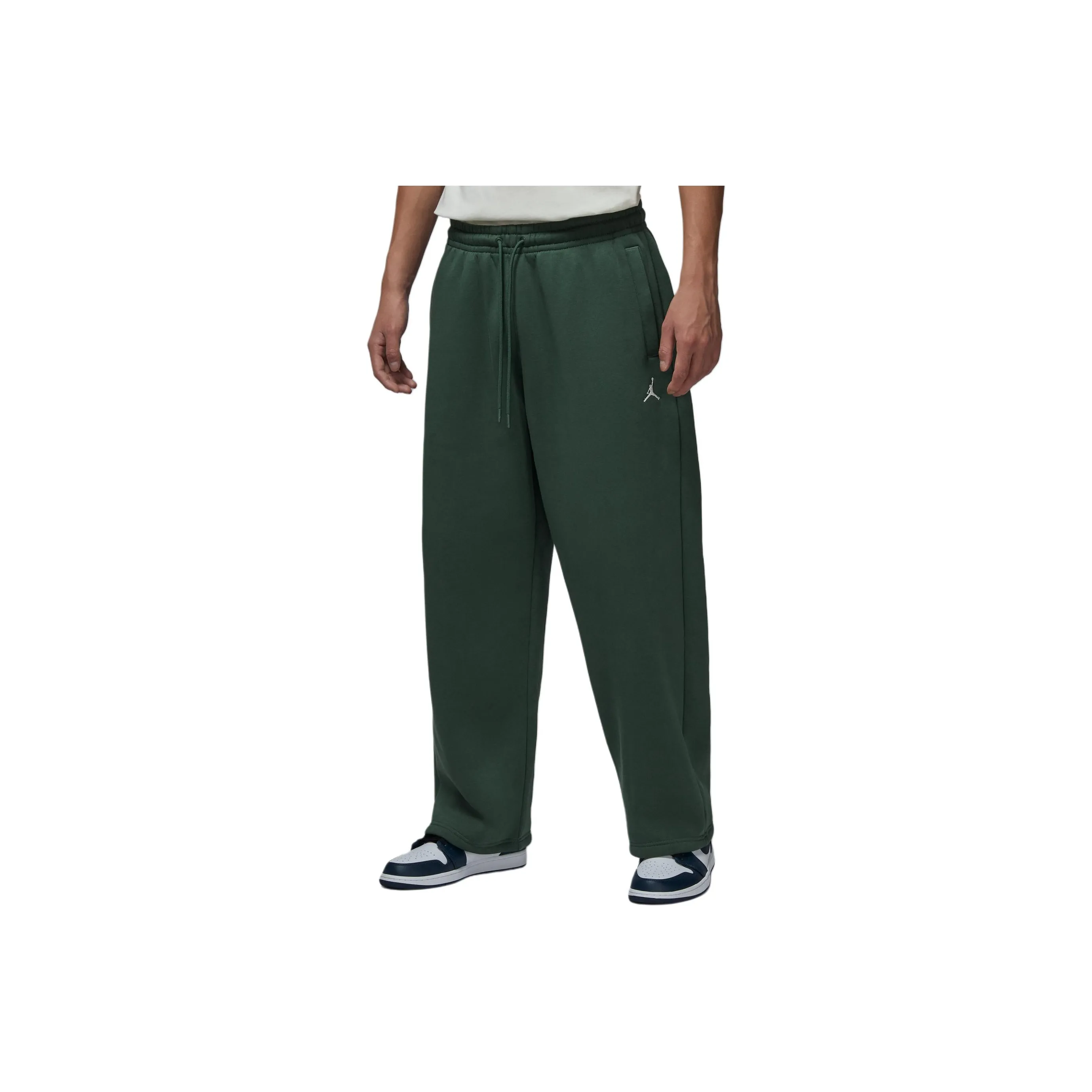 Джордан Вязаные Тренировочные Штаны Мужские Полуночный Зеленый Парусный Белый