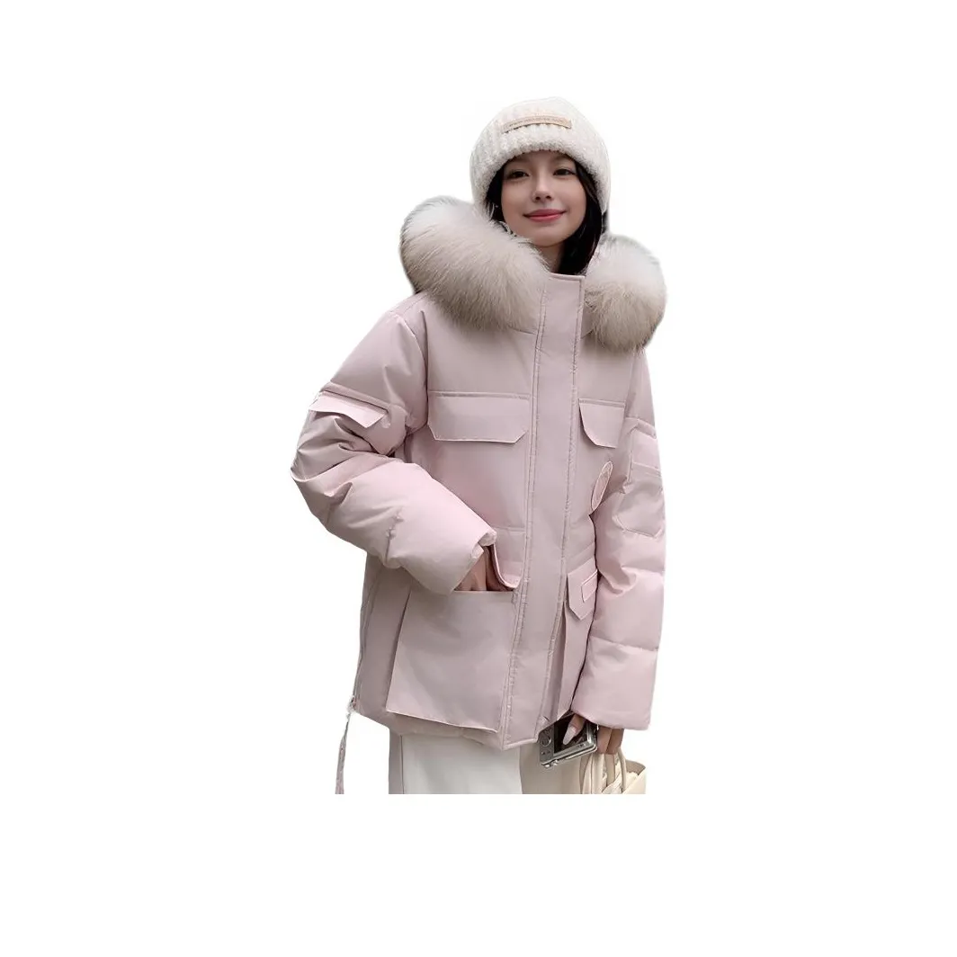 JAETTR Розовый хлопковый пуховик Женские пуховики (пуховики)