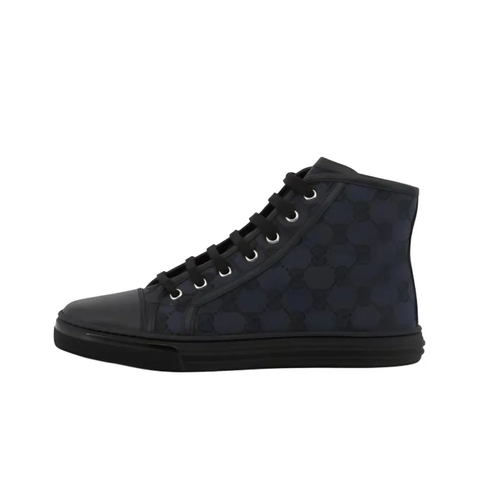 GUCCI Monogram High Top Стильные Скейтбординги Женские Черный