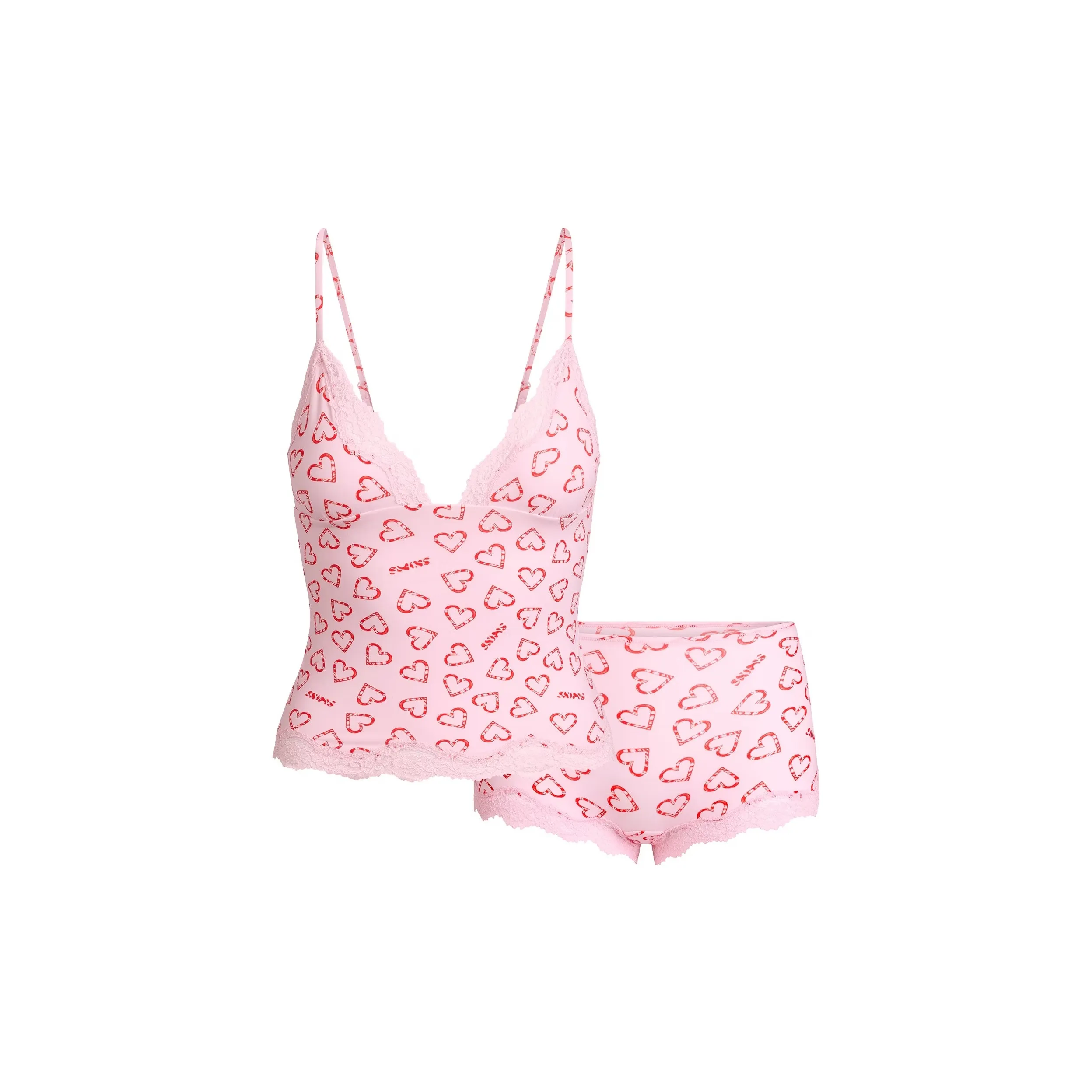 SKIMS Праздника Fw25 Подходит для всех Кружево Треугольник CAMI И Мальчик Короткий Комплект Нижнее белье Набор Женские