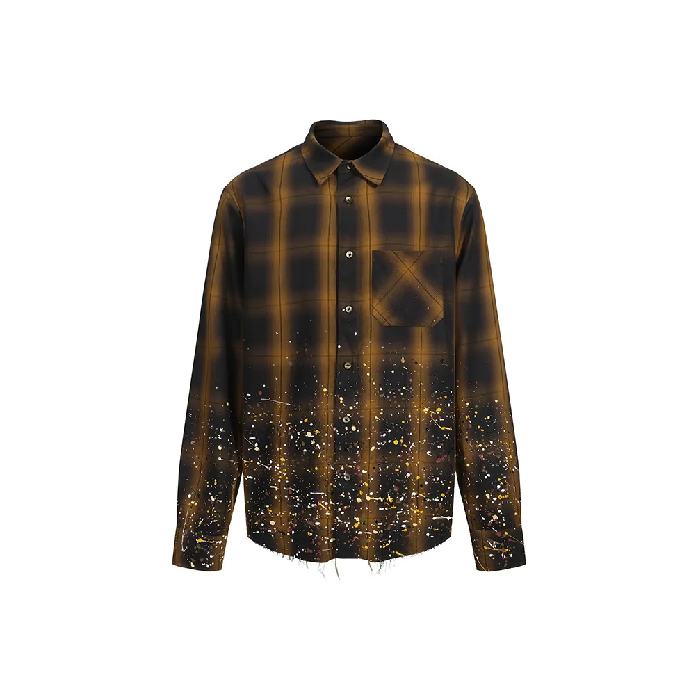 TERRA INCOGNITA Темный кофейный клетчатый унисекс рубашки