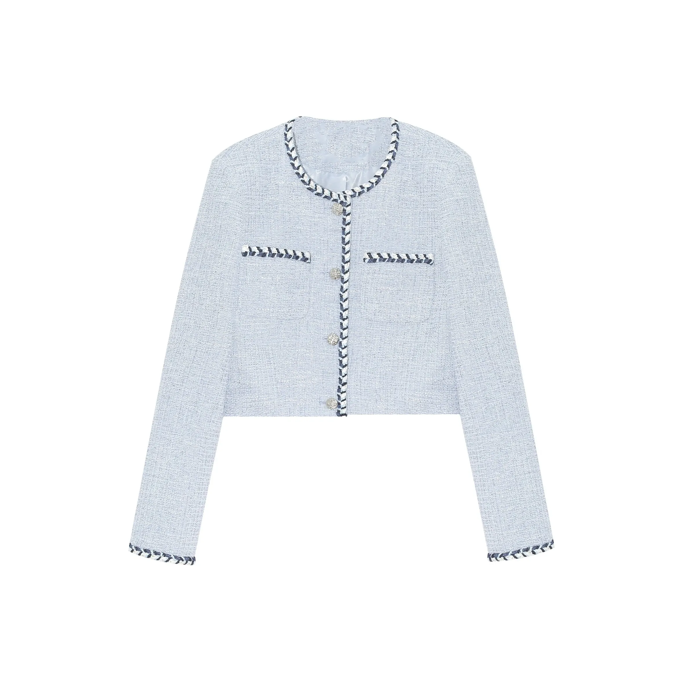 KKX Светло-синий Стандартный Женский Бархатный Куртка