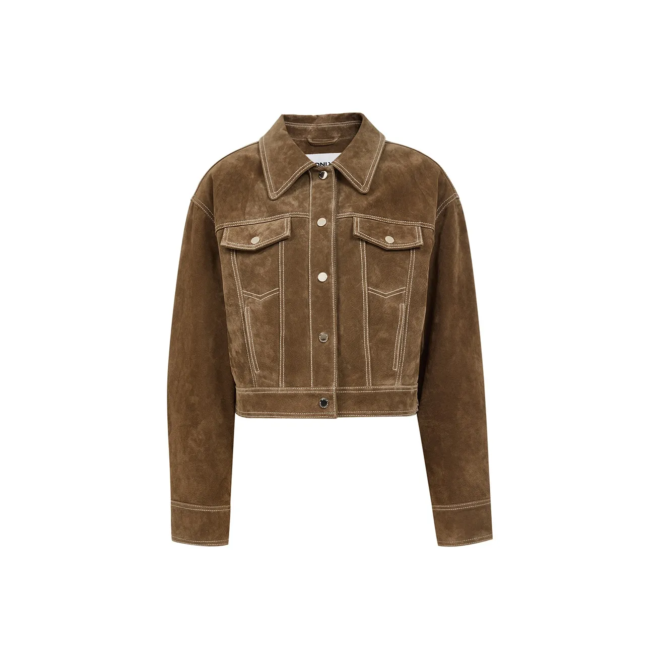 Only H9Z Кофейные зерна Коричневый Женская кожаная куртка