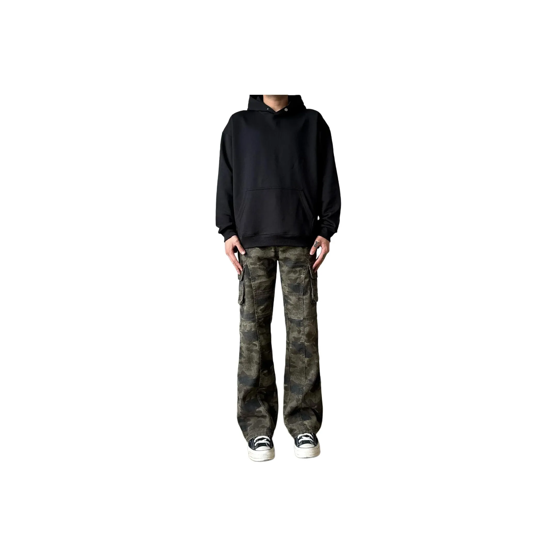 DUATOGE Камуфляжный кофейный полупластичный пояс Мужские джинсы