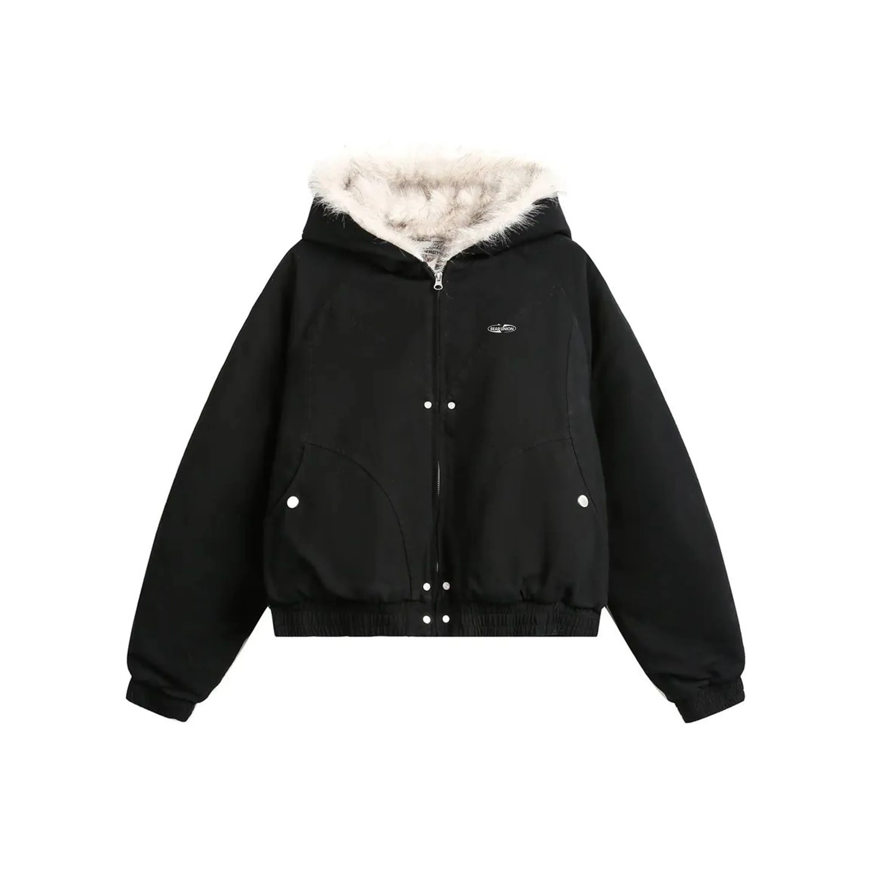 BEAR UNION Черный С подарками Съемный и моющийся Шпилька Унисекс Куртки