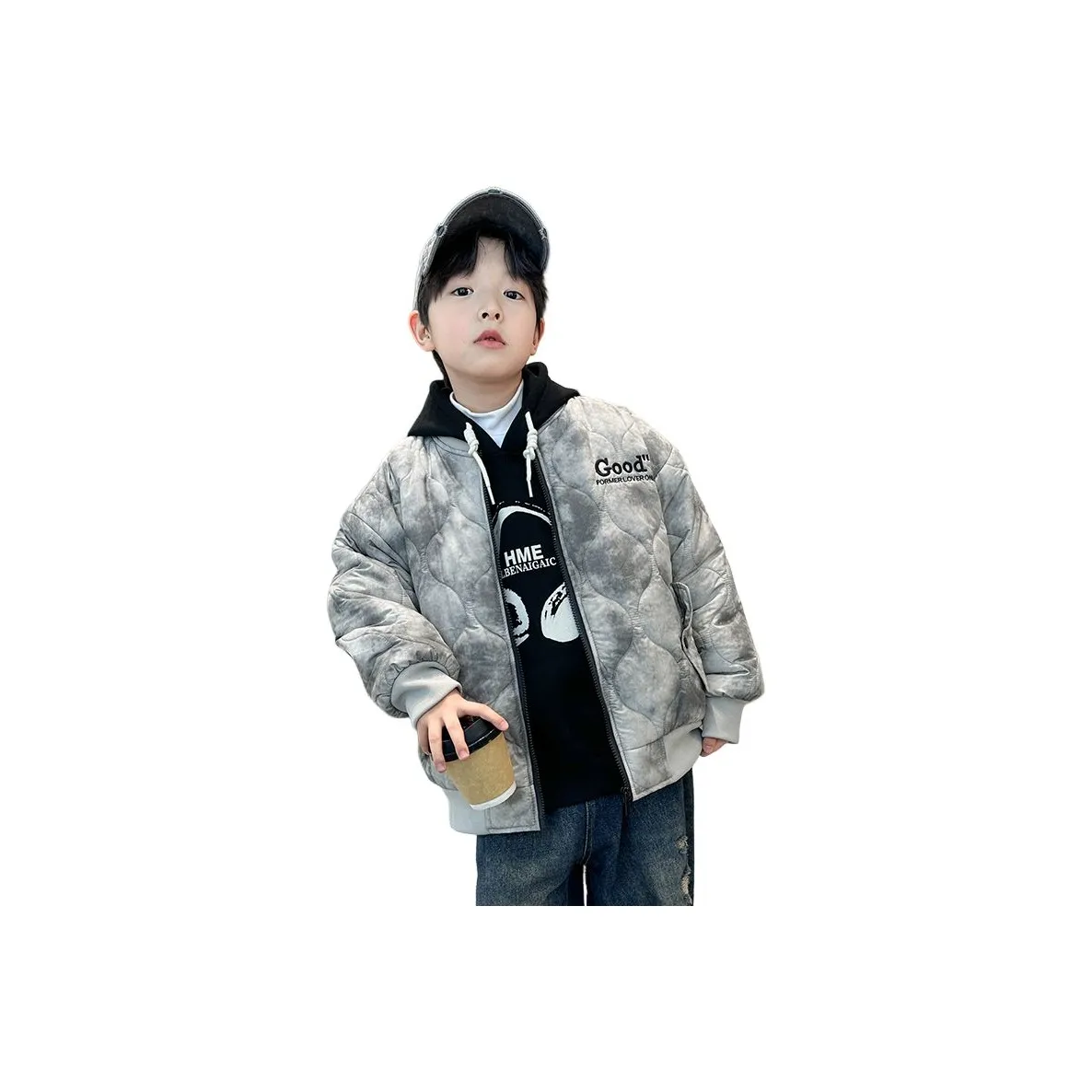 7 SEVFUN Повседневный Хлопковый пуховик Зимний серый Подростки