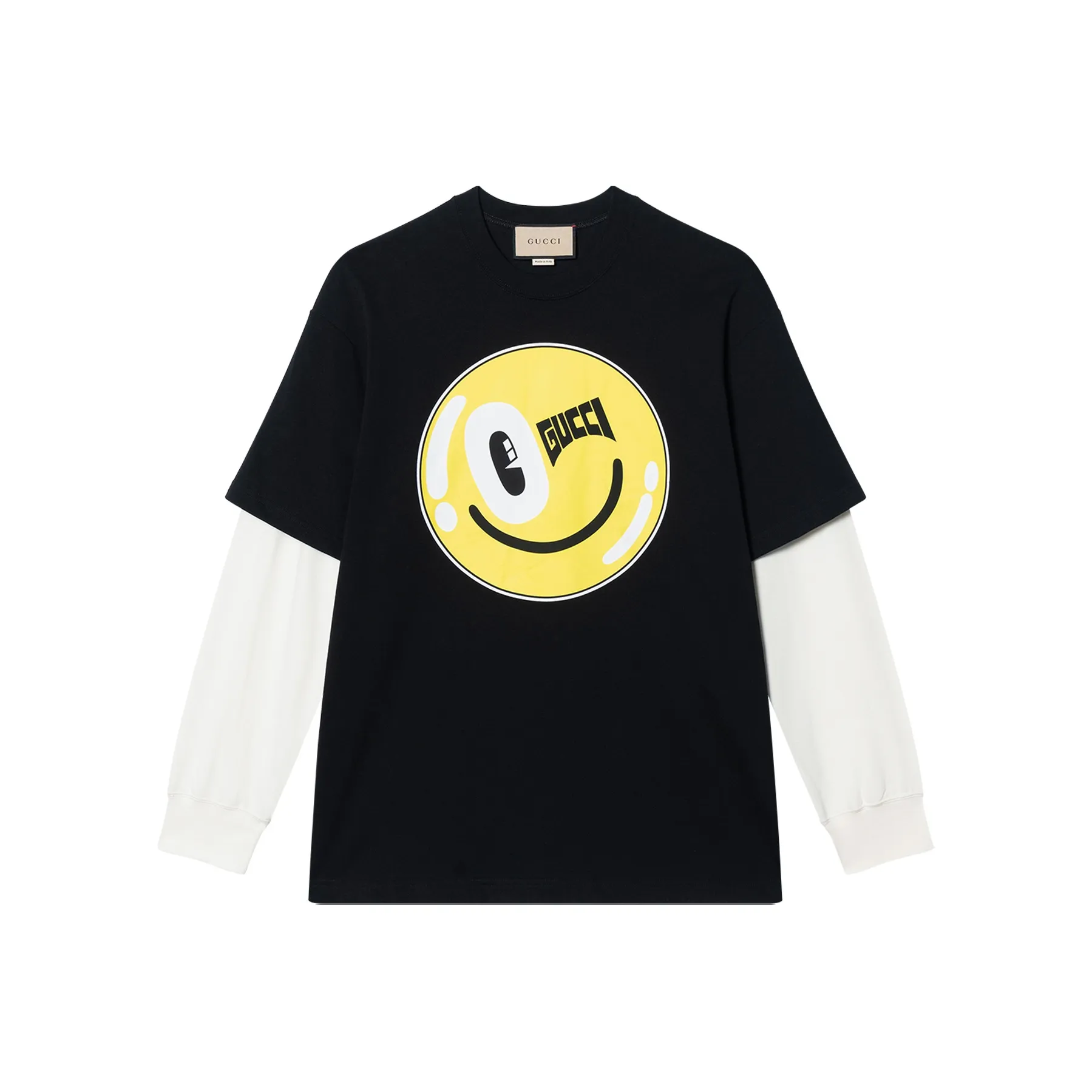 GUCCI FW24 Рукав с оборванным плечом T-рубашка Женская Черная