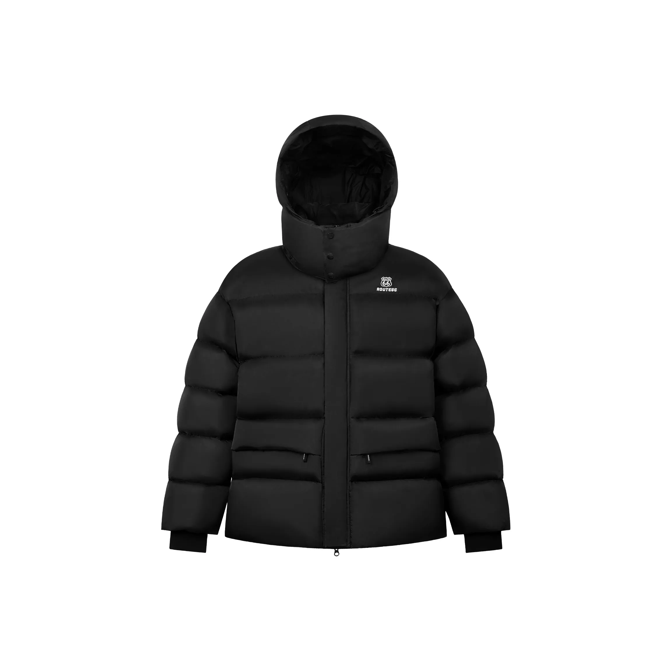 66 ROUTE 66 Черный Водонепроницаемый Улучшенный Унисекс Пуховики
