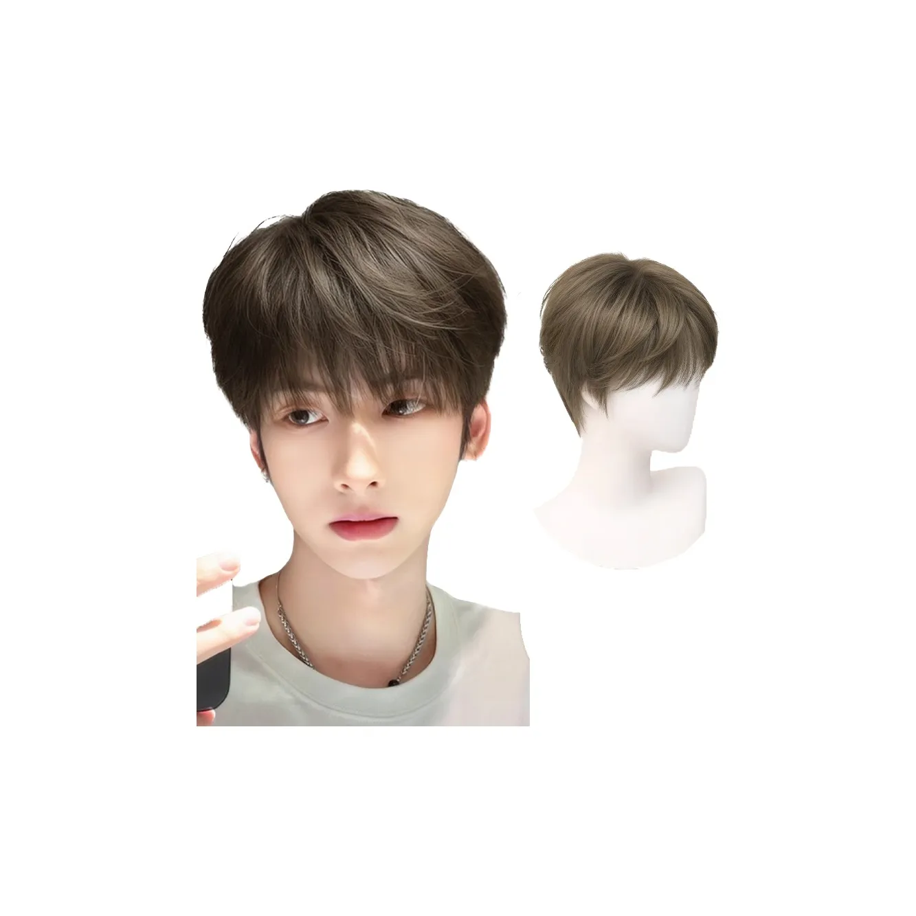 YUNQING Мужской Group Премиум Feel Различный Тушеванный Крышка Мужская Перука