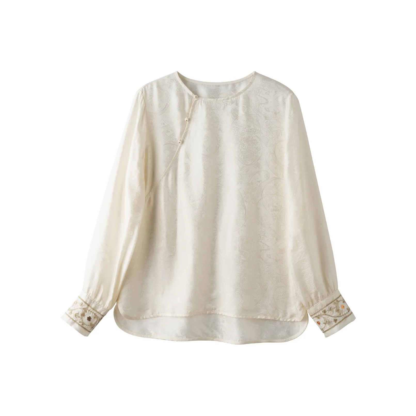 ZHEXI Айвори Белый Женская Рубашка