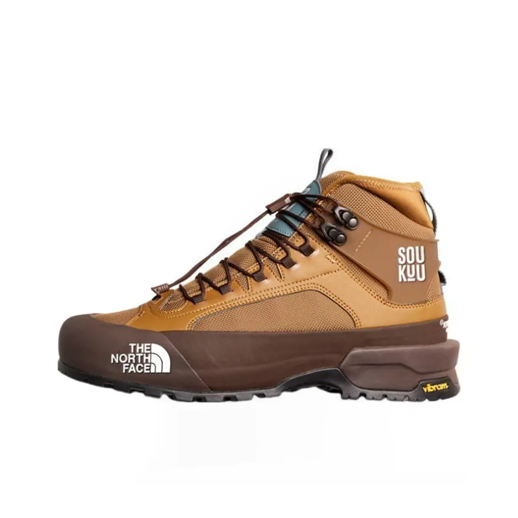 The North Face SOUKUU Series Амортизаторы Slip-Resistant Abrasion-Resistant High Top Уличная обувь Мужская Коричневая