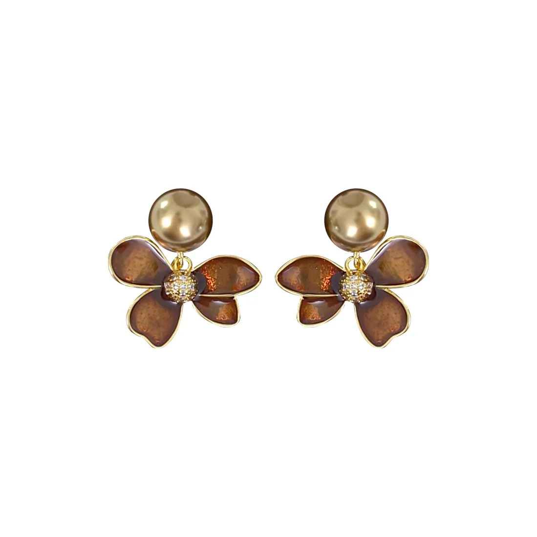 Rhymes Серьги с золотым покрытием из меди женские