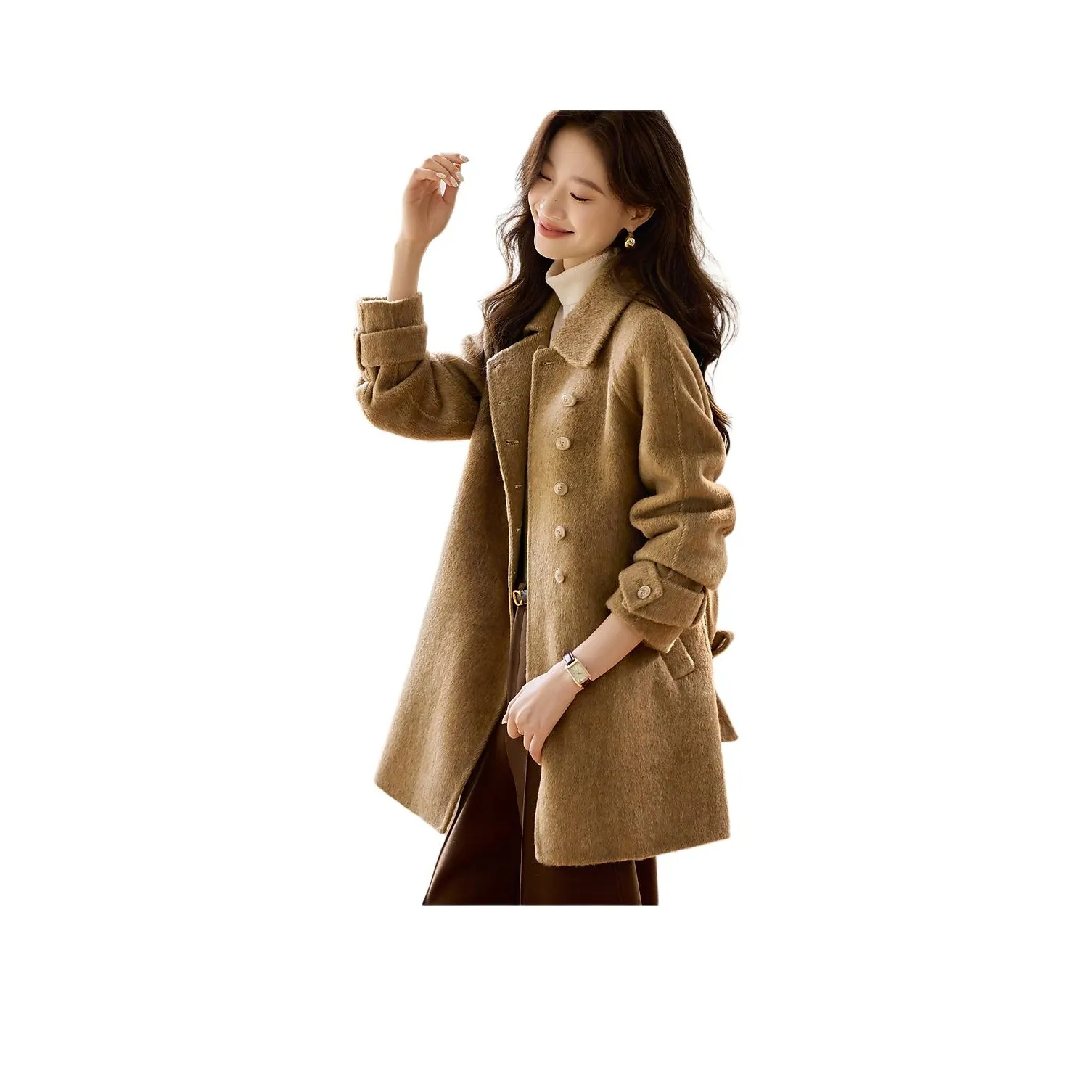 Mo Han Yi Mei Пальто Женское Золотистый Просо-Желтый