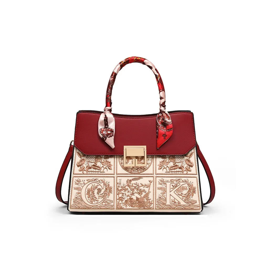 PESASRIE Коровья кожа Одно плечо Сумка Стандартная Женская Красная