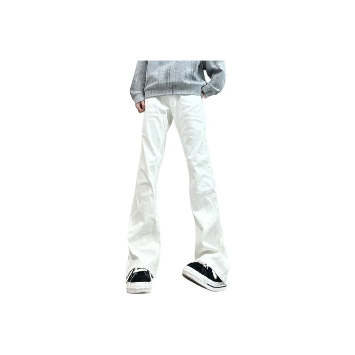 DAFK Белый Полу-Эластичный Пояс Мужские Джинсы