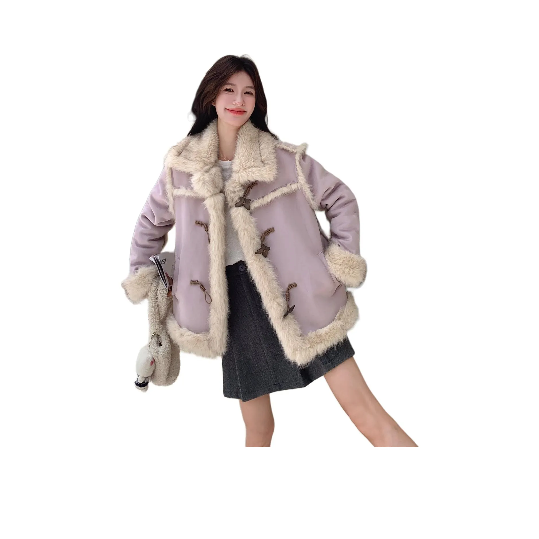 Vintage Cars Бархат Feel Пальто Женские