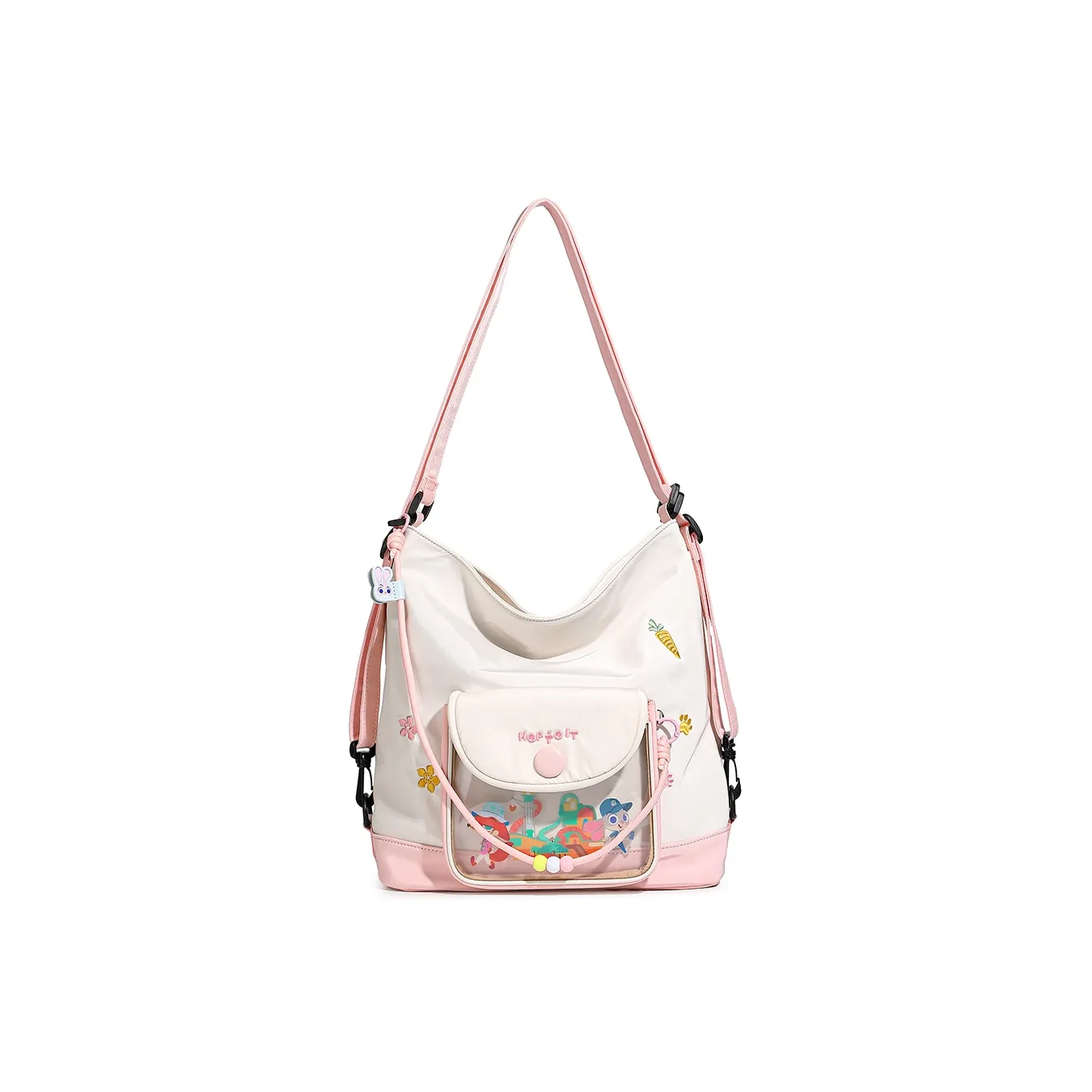 Miniso Disney Collaboration ПУ (полиуретан) Прозрачный DIY Сумка через плечо DIY Женская Розовая Синяя