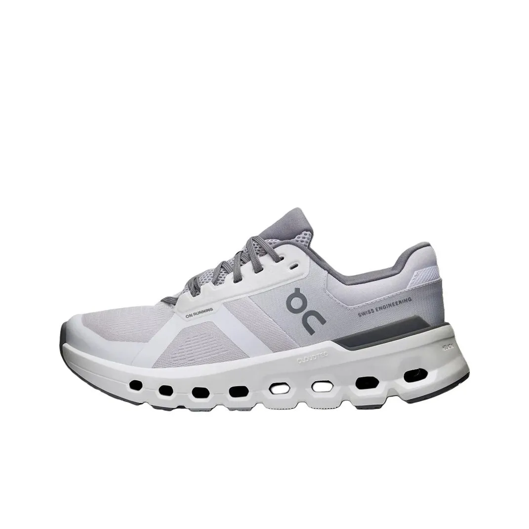 On Cloudrunner 2 Амортизация Износостойкий Низкий Топ Повседневные Беговые кроссовки Женские Серый Белый