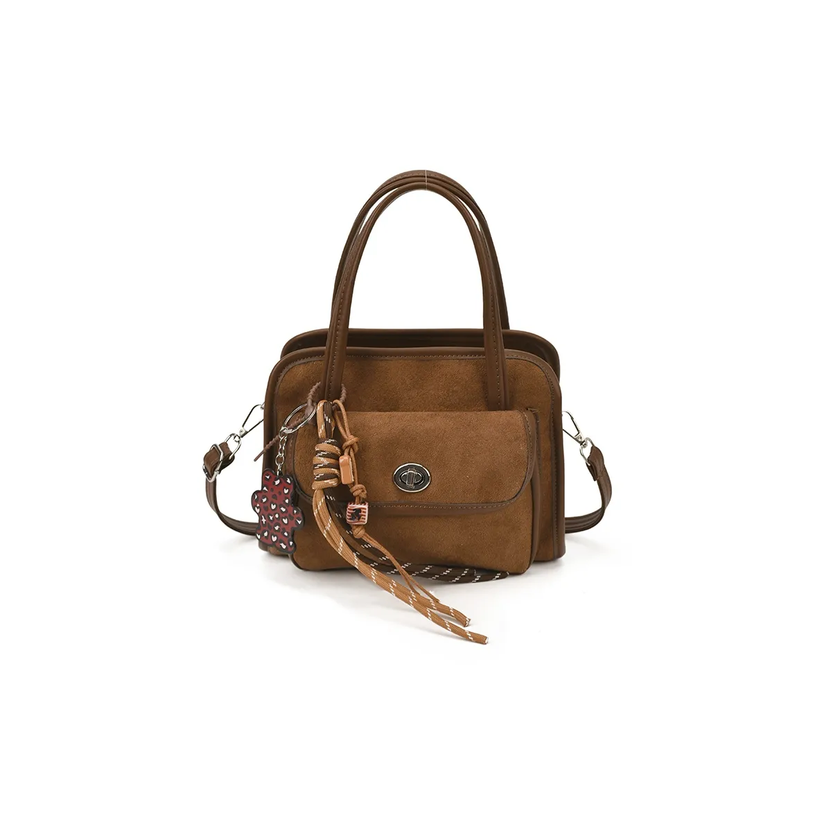 PINK·LAND ПУ (полиуретан) с замшей Сумка Женская Коричневый Кофейный Черный