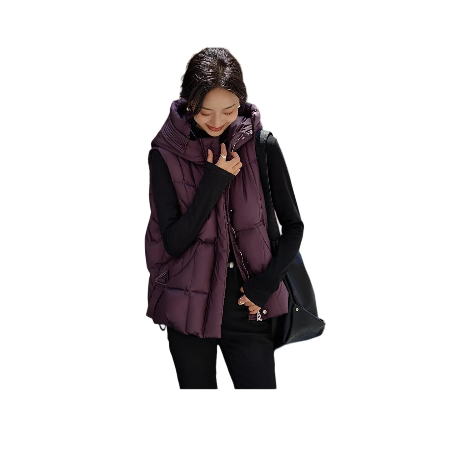 Mo Han Yi Mei Жилет Женские Вишнево-фиолетовый