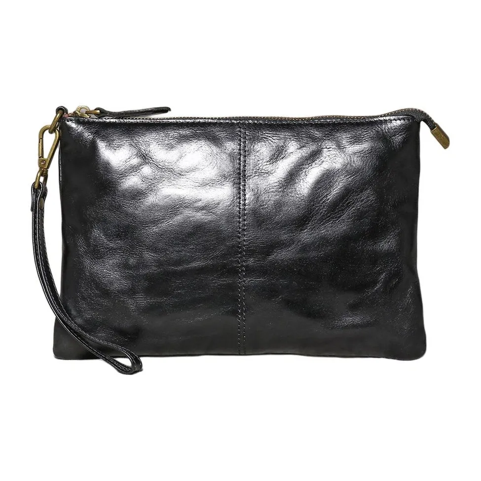 DOSRFINI Клатч из крупнозернистой текстуры коровьей кожи стандартный мужской черный винтажный коричневый